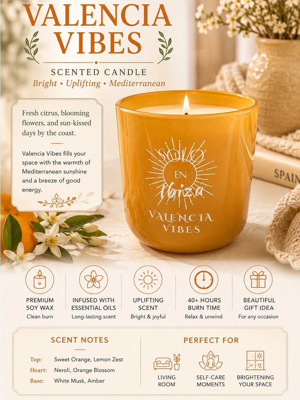 Valencia Vibes Scented Candle by Sol en Ibiza